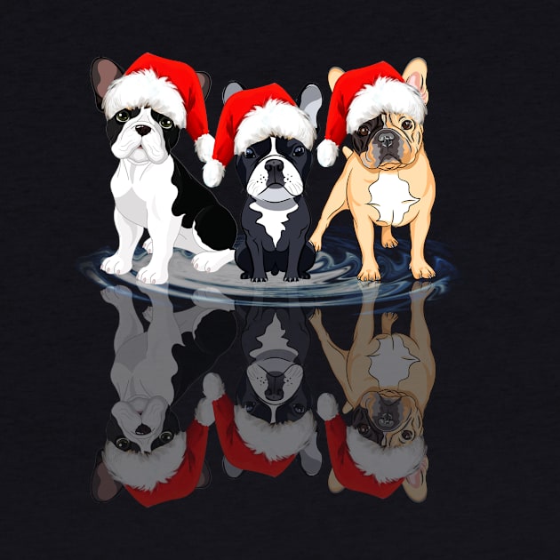 Shadow Boston Terrier Dog Christmas Sweatershirt Cute Boston Terrier Santar Hat Gift T-Shirt by kimmygoderteart